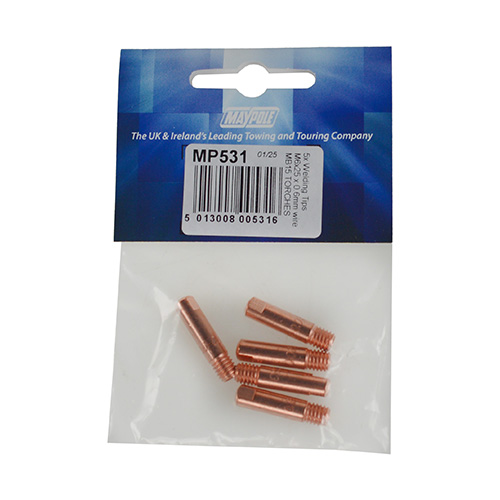 MP531 6mm Welding Tip 0.6mm Thread x 25mm Length MB15 Display Packed