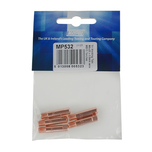 MP532 6mm Welding Tips 0.8mm Thread x 25mm Length MB15 Display Packed
