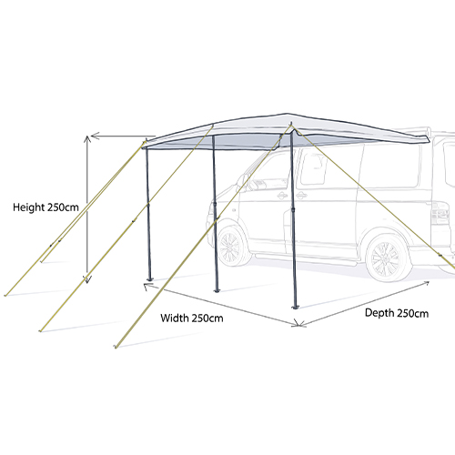 MP9513 2.5m x 2.5m Sun Canopy