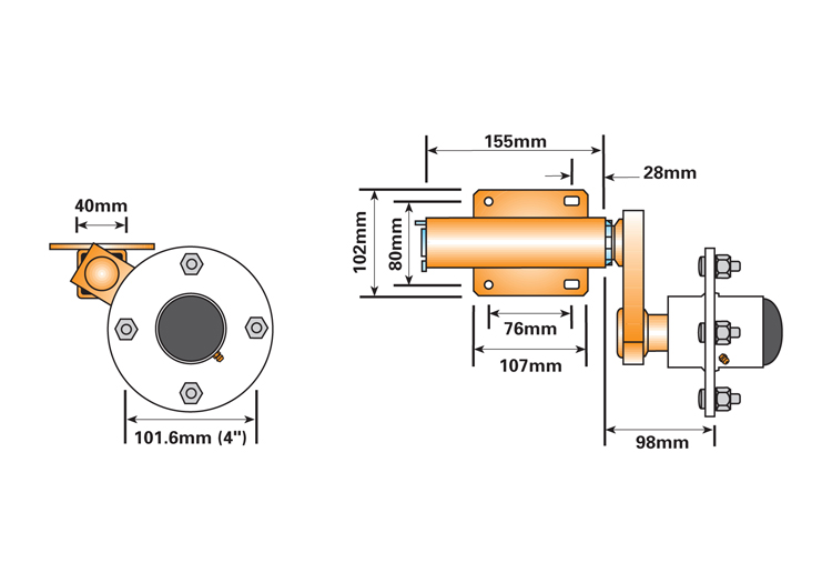 MP206 Pair of 250Kg Suspension Units & Hub - Image 3