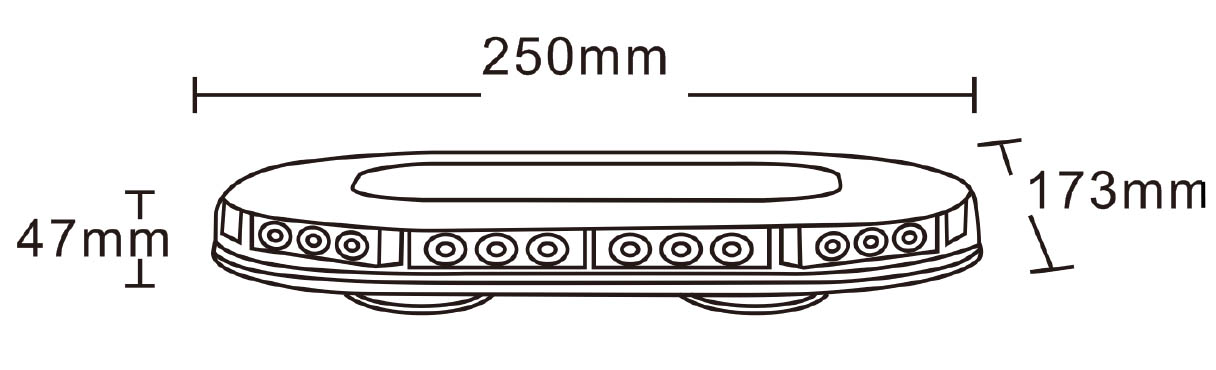 MP4096 12/24V 250mm Magnetic LED Mini Beacon Light Bar - Image 2