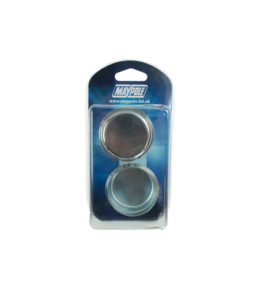 MP4153 2 x Neutral 48mm Steel Hubcap for ALKO Non-Euro Drums