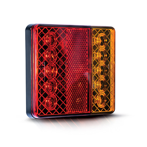 MP862B 12V LED Square Slimline Combination Lamp