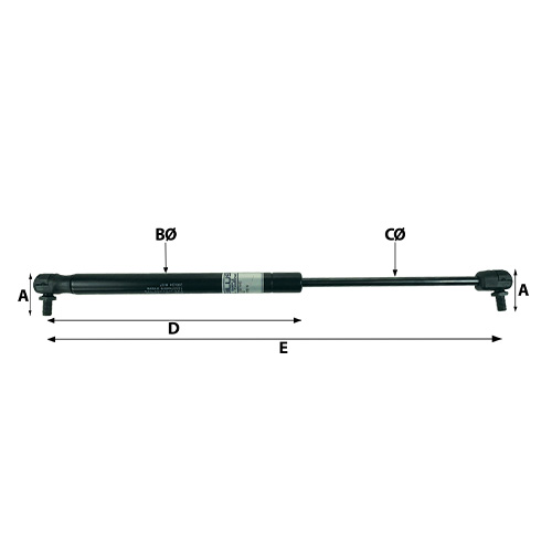 MP1156B Gas Strut for Caravan Bed Frames 350N - Image 2