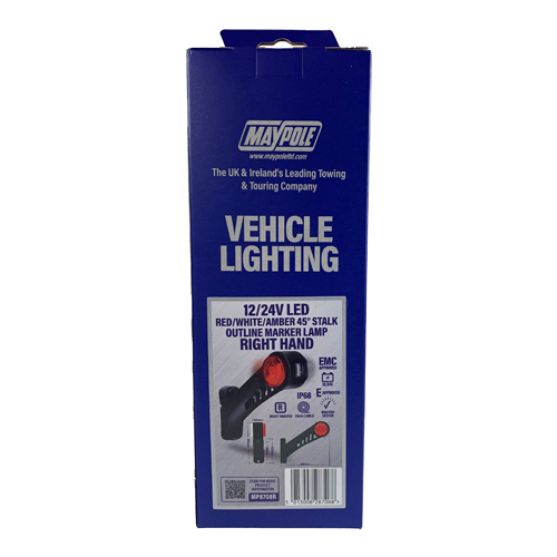 MP8708R WAS 9-36V LED 45° RH Red/White/Amber Outline Marker Lamp - Image 3